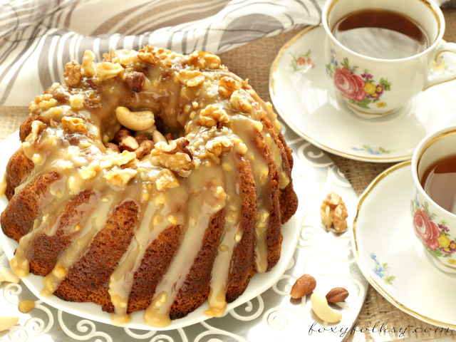 Soft and moist Banana Cake with peanut butter frosting. Simply a must try! | www.foxyfolksy.com