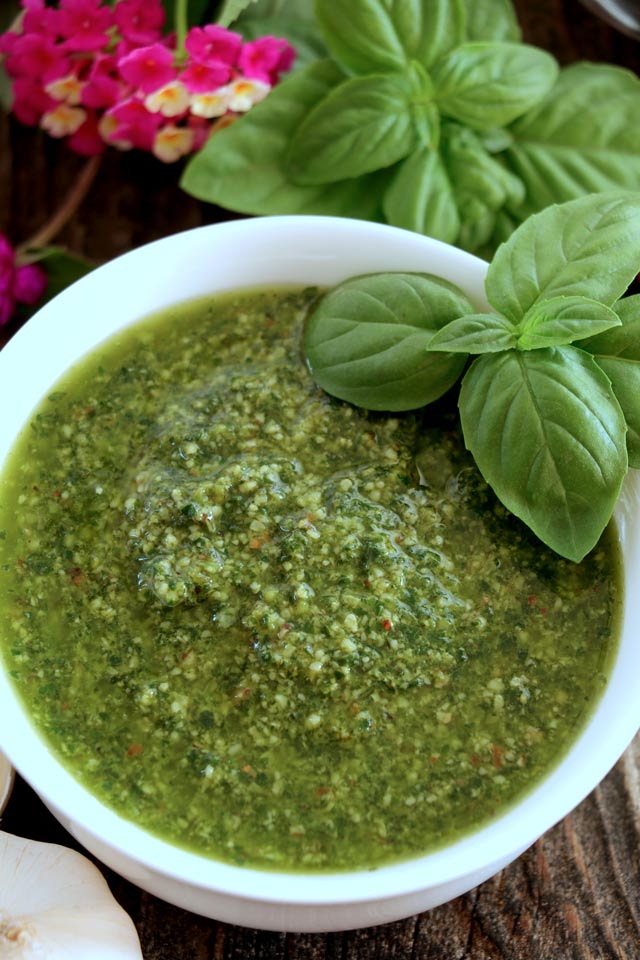 Fresh Homemade Basil Pesto Sauce