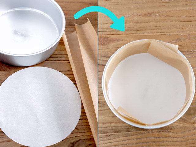 How to line a round pan.