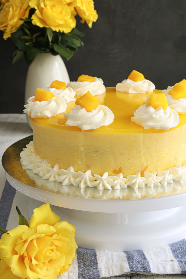 Try this Mango Cake recipe for a cool, not-too-sweet and with a touch of tanginess treat. A perfect balance of flavors that you will surely love. | www.foxyfolksy.com