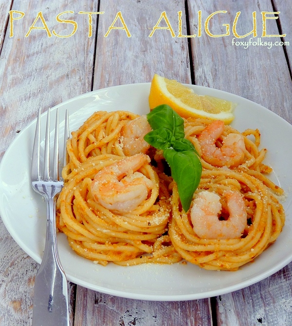Indulge in this creamy Pasta Aligue, sauce made with aligue (crab paste), cream and lemon or kalamansi juice and sprinkled with parmesan cheese! | www.foxyfolksy.com