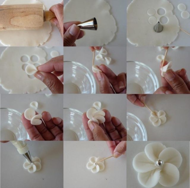how to make fondant simple flower