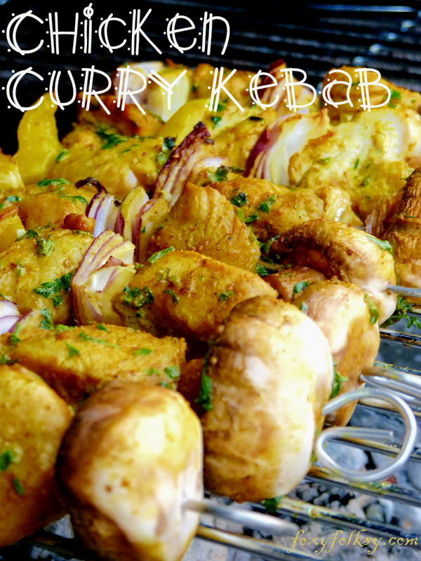 This quick and easy to prepare chicken kebab recipe is made flavorful and savory with curry, chili pepper and other herbs and spices. Perfect addition to your barbecue parties. | www.foxyfolksy.com