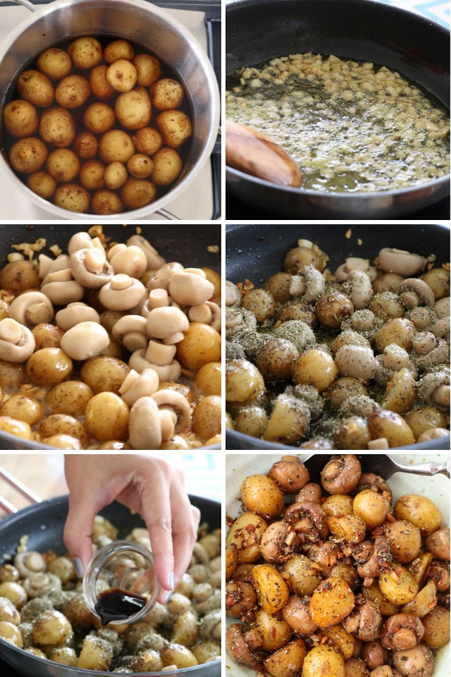 How to make Garlic Mushroom and Baby Potatoes