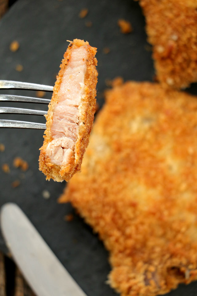 Crispy Breaded Pork Chops with tender, juicy meat.