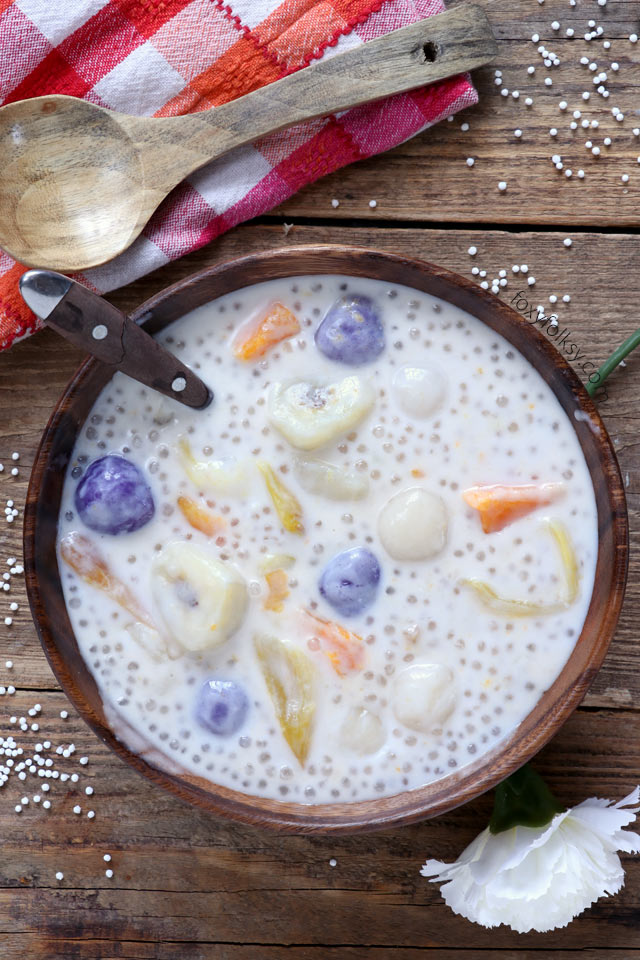 Ginataang Bilo bilo (sticky rice balls in coco milk) - Foxy Folksy