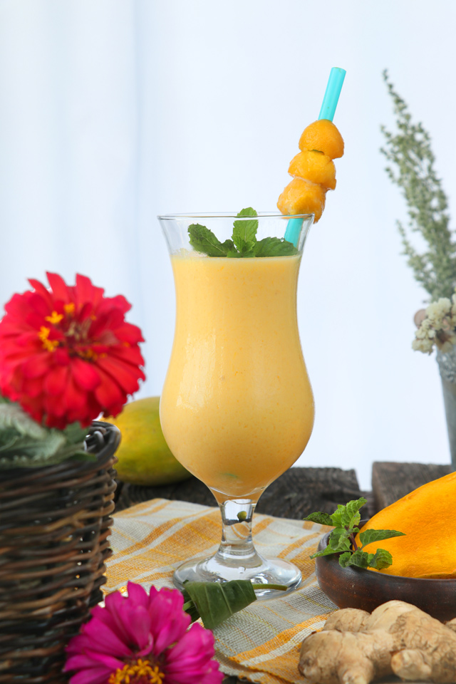 Mango Lassi in a glass 