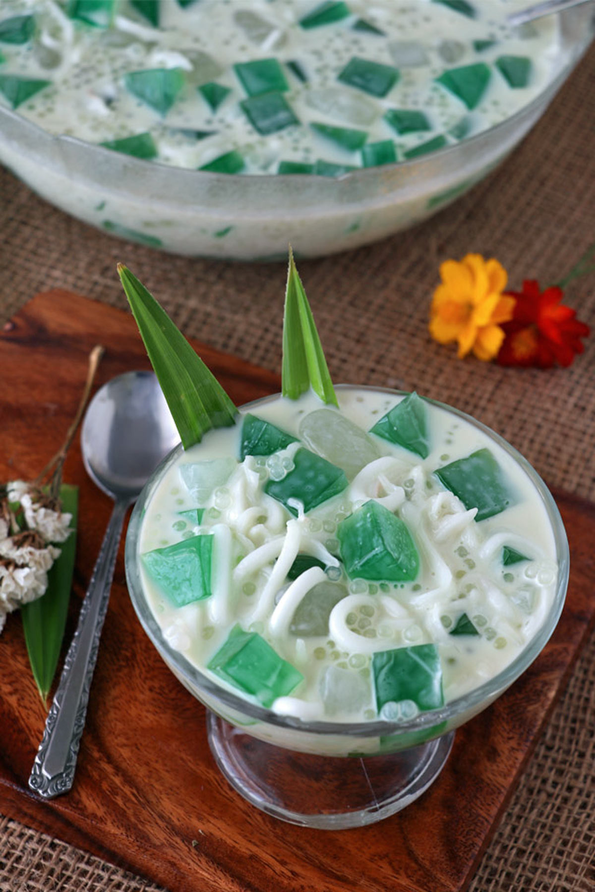 Special Buko Pandan with nata de coco, kaong, and tapioca pearls served chilled.