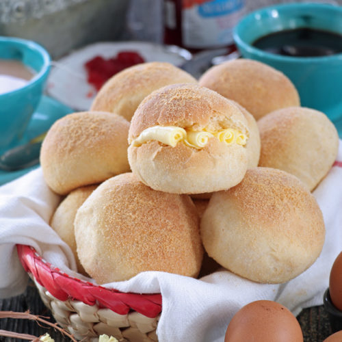 Hot Pandesal with butter spread