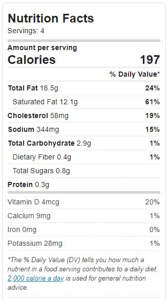 nutrition facts - cream of mushroom soup