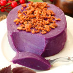Ube halaya or Purple Yam Jam with Latik toppings.