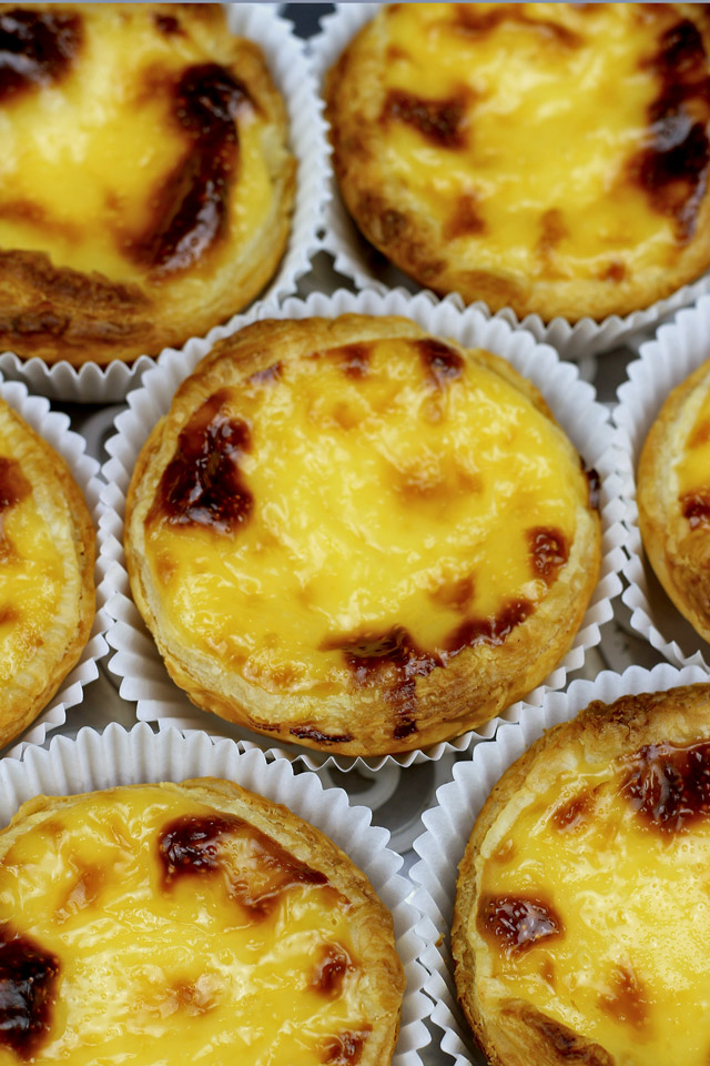 Portuguese Egg Tarts with light creamy custard