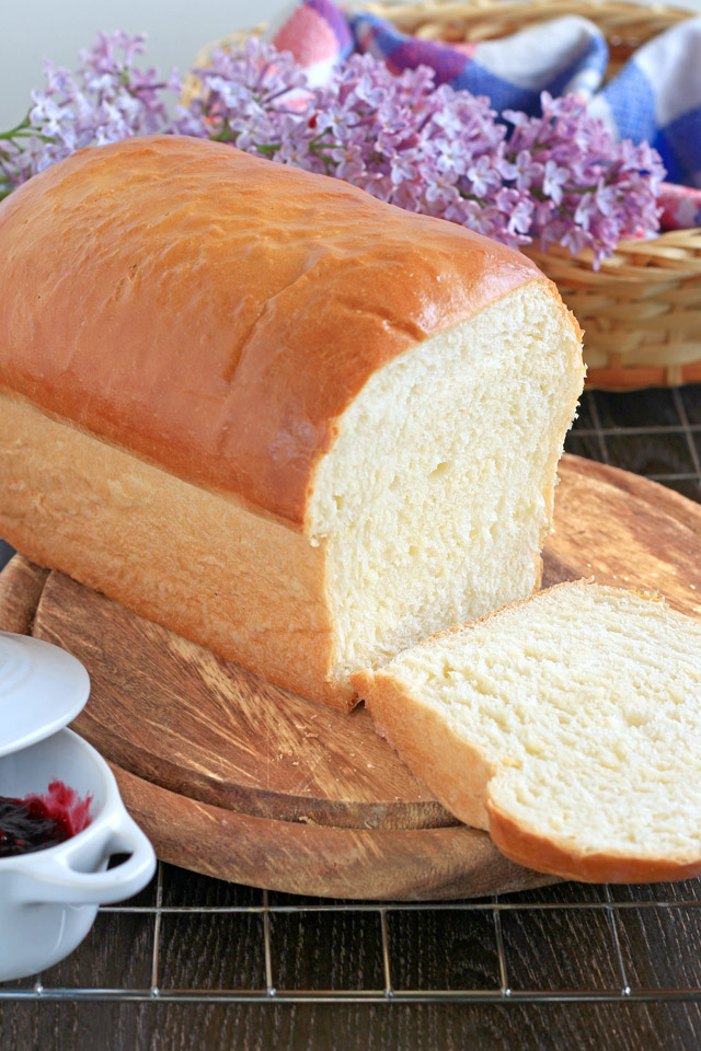 a loaf of white bread freshly baked