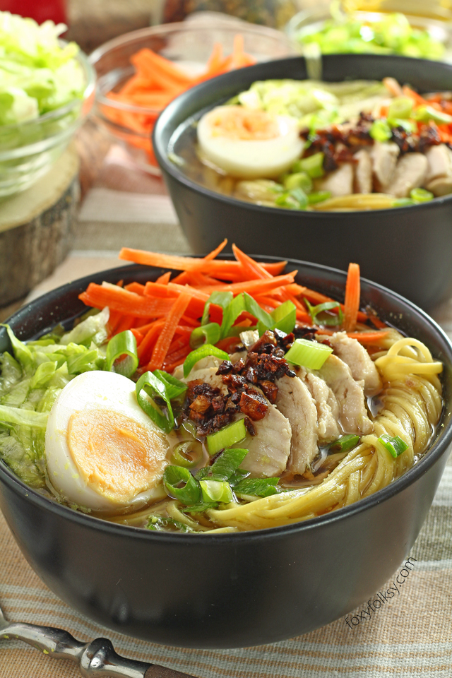 Try this Filipino Chicken Mami recipe, a delicious chicken noodle soup perfect to warm you this cold season and to help keep the colds away. | www.foxyfolksy.com