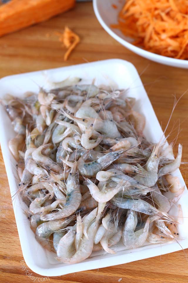 small shelled shrimp used for making okoy/ukoy or shrimp fritters