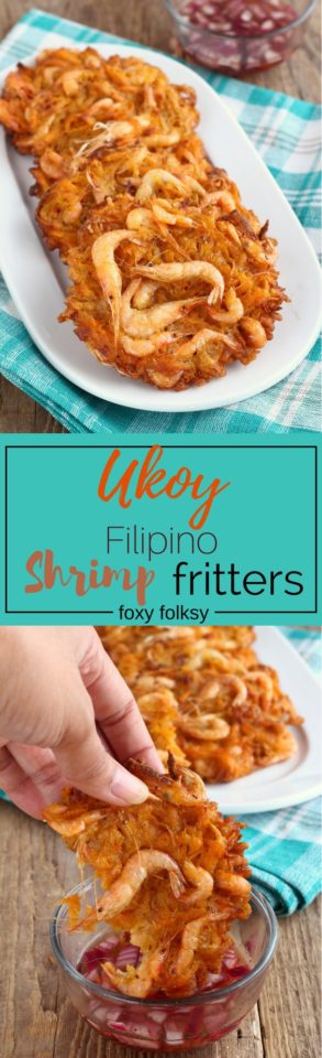 Get this easy Ukoy recipe, the Filipino crunchy shrimp fritters using sweet potato. | www.foxyfolksy.com