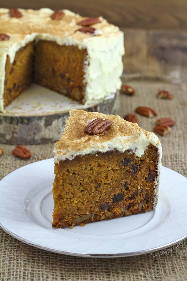 Try this simple recipe for a deliciously moist, nutty and spiced carrot cake. | www.foxyfolksy.com