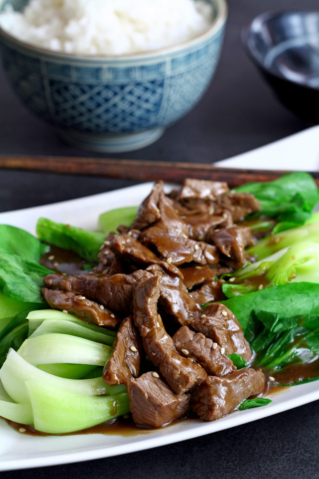 Beef Stir Fry Recipe with Oyster Sauce and Pak Choi