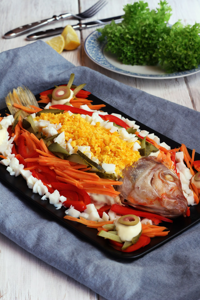 Level up your simple steamed fish into this colorful and tasty Steamed fish with Mayonnaise recipe! | www.foxyfolksy.com