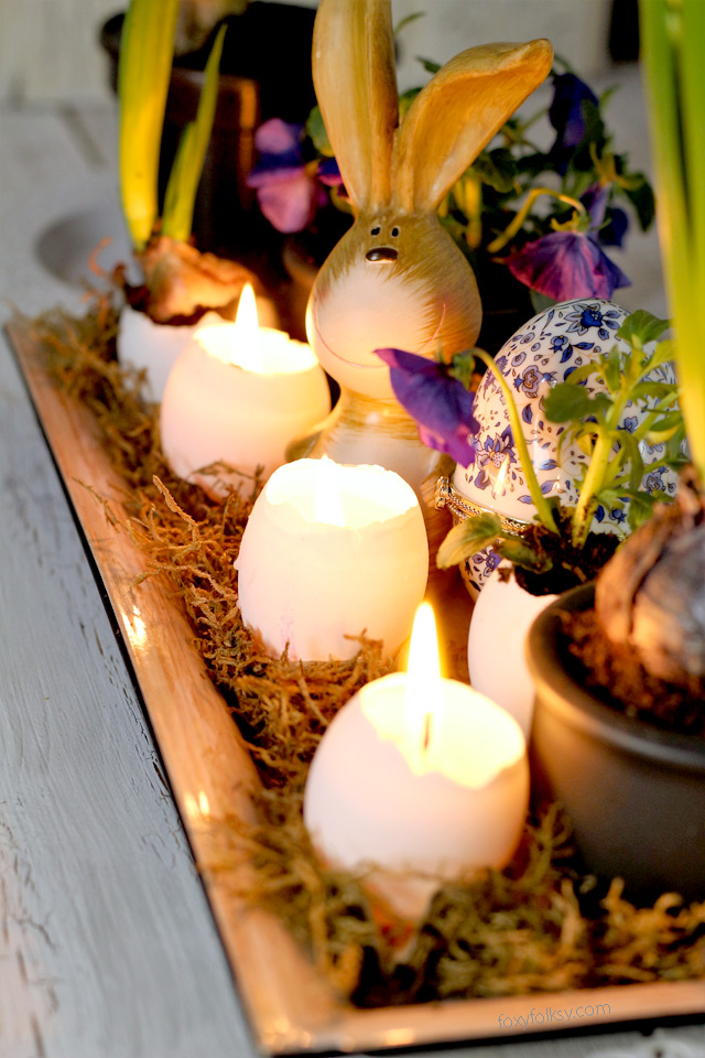 Try this easy Easter Egg Candle for Table Centerpiece project! www.foxyfolksy.com