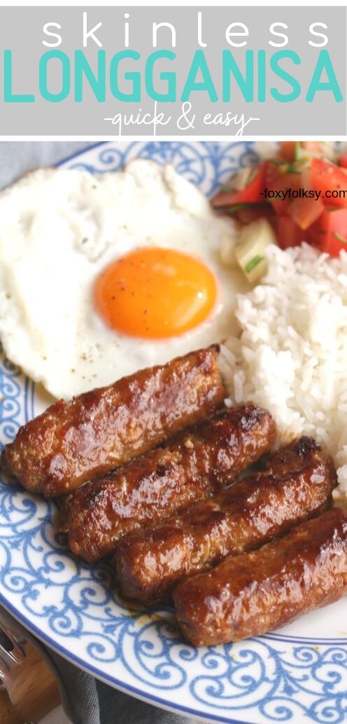 Try this simple lean pork skinless Longganisa recipe! For a hearty breakfast, serve with egg and rice! Deliciously sweet, savory and garlicky! | www.foxyfolksy.com #homemade #recipes #porkrecipe #foxyfolksy
