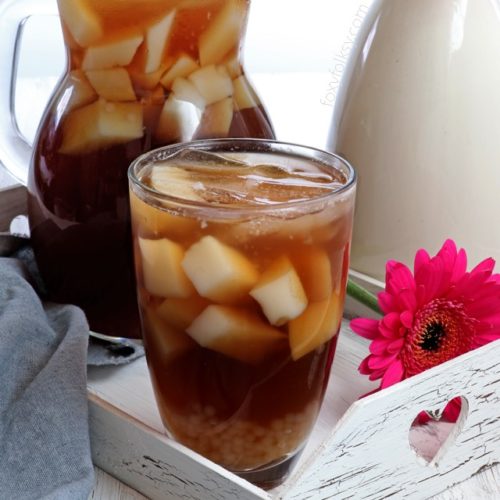 Try this Sago't Gulaman drink. A Filipino sweet beverage made from brown sugar syrup with tapioca pearls and almond jelly. | www.foxyfolksy.com