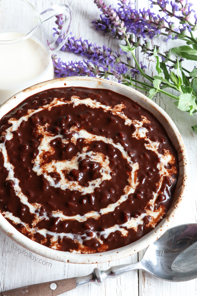 Try Champorado for breakfast. A Filipino sweet porridge made from cocoa and glutinous rice top and served with condensed milk. | www.foxyfolksy.com. 