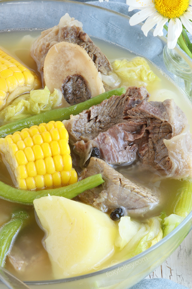 nilagang baka (filipino beef soup with vegetables)