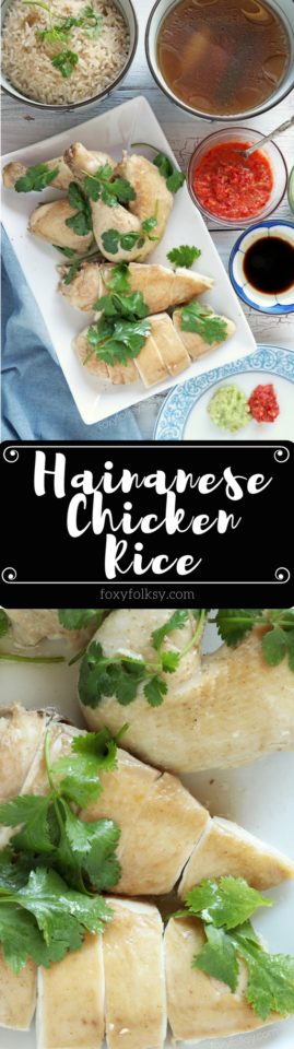 Get this Hainanese Chicken Rice recipe with 3 dipping sauce! A 3-in-one dish that you will surely love! | www.foxyfolksy.com