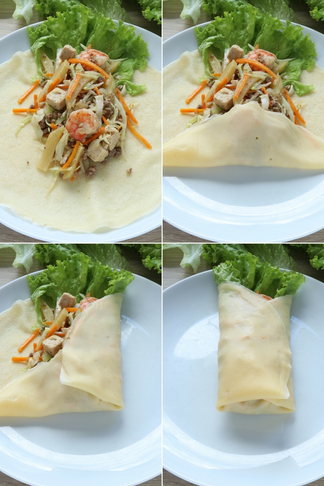 Get this recipe for Lumpiang Sariwa. A kind of Filipino Spring Rolls that is filled with various vegetables, sweet potato, shrimps and meat. Wrapped in a crepe-like wrapper and covered with a special sweet savory sauce. |www.foxyfolksy.com