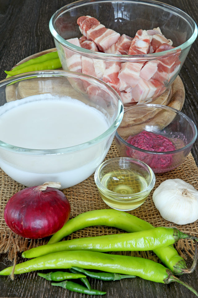 Ingredients for Bicol Express