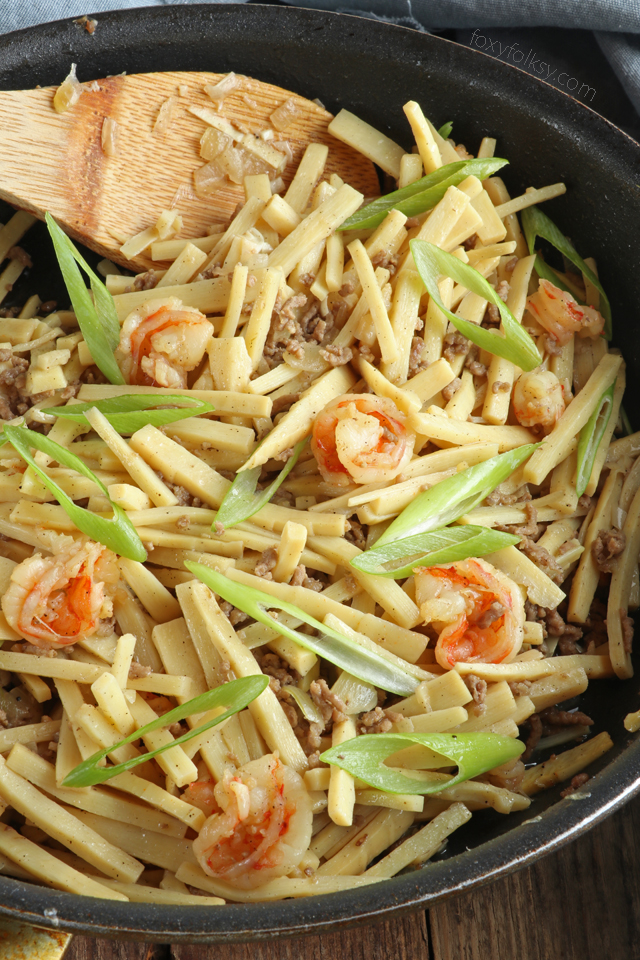 Try this healthy and delicious Sauteed Bamboo Shoots recipe. | www.foxyfolksy.com