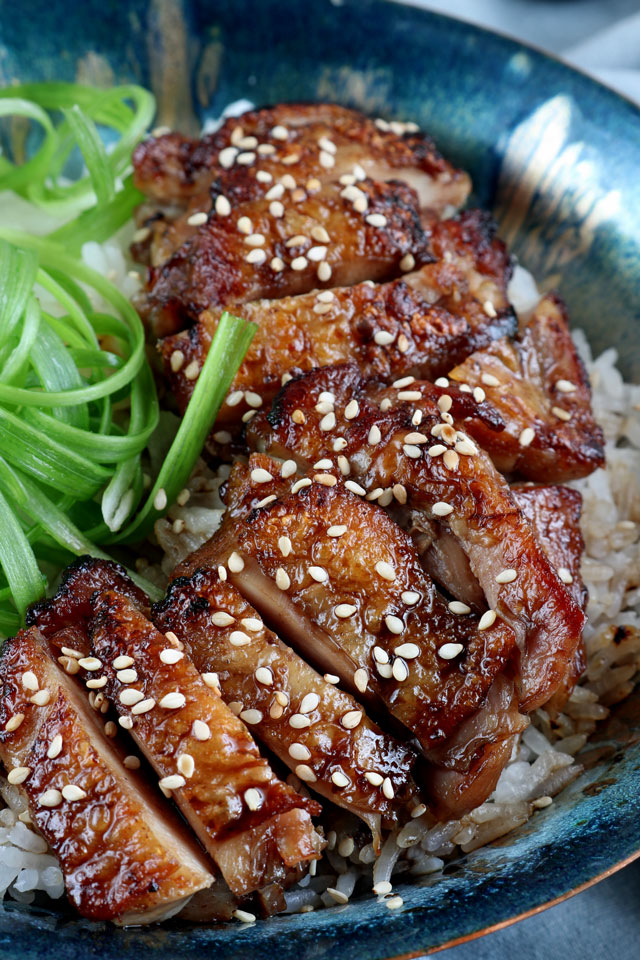 chickine teriyaki served with rice 