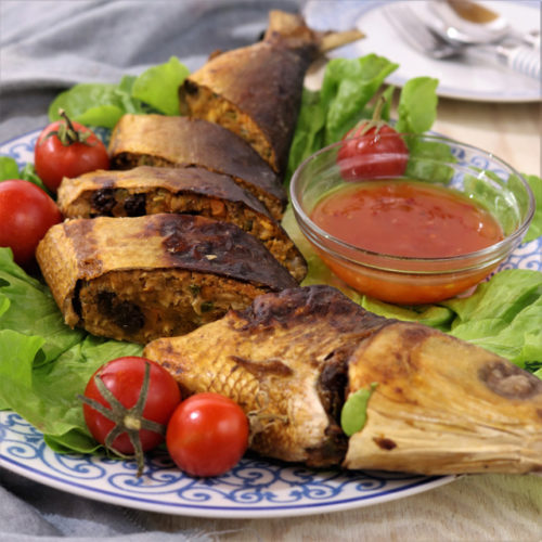 Try this Filipino Stuffed Milkfish or Rellenong Bangus recipe. Deboned, flaked and re-stuffed with vegetables and spices! Baked or fried to golden crisp! | www.foxyfolksy.com