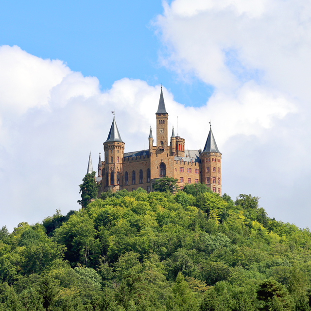 Hohenzollern Castle is a fortress atop mount Hohenzollern, located in central Baden-Württemberg, Germany. Learn history while enjoying the spectacular view.