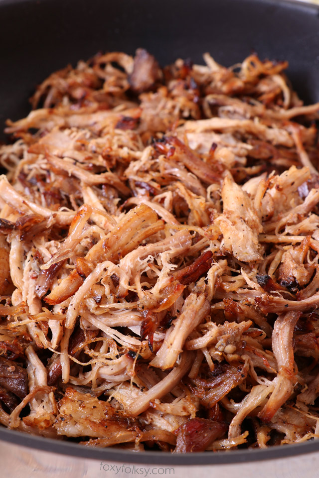 Pork Carnitas slow cooked in the traditional way that will give you so tender, juicy meat packed with flavors. | www.foxyfolksy.com