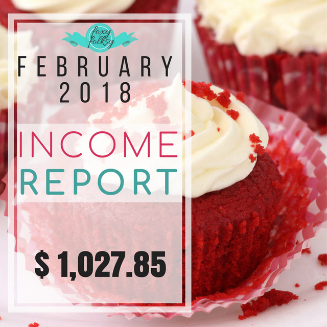 foxy folksy February 2018 traffic and income report