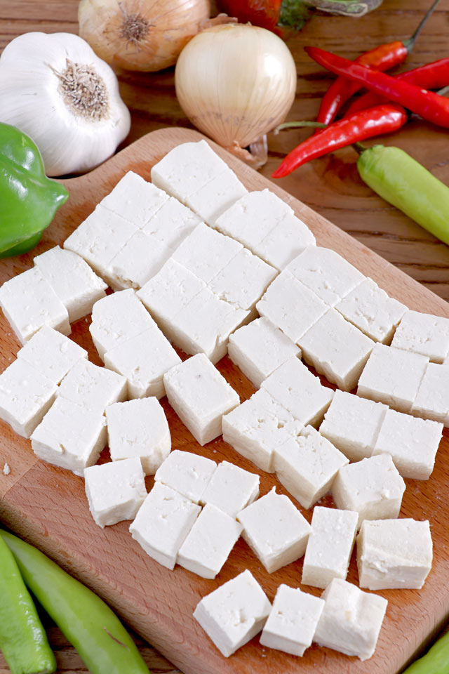 tofu cut into cubes