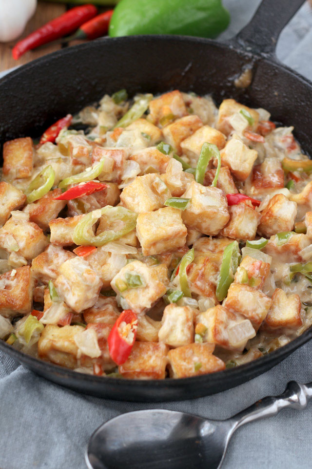 Hot and Spicy Sizzling Tofu | Foxy Folky 