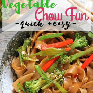 rețetă rapidă și ușoară de legume Chow Fun (Chow Foon)