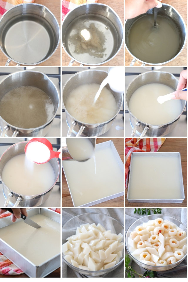 How to make Almond Jelly with Lychees
