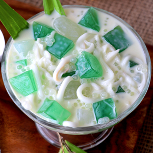 Special buko pandan with nata de coco, tapioca pearls, and kaong.