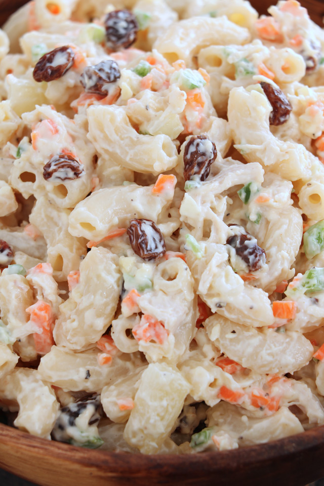 Easy Chicken Macaroni Salad - Foxy Folksy