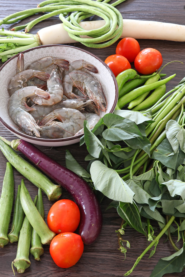 Sinigang na Hipon Ingredients