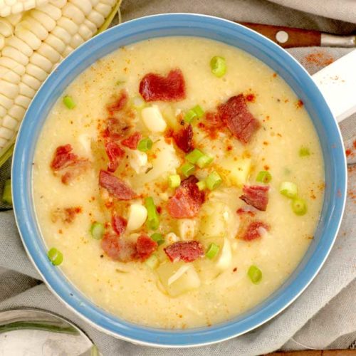 Corn Chowder Recipe with potato and bacon