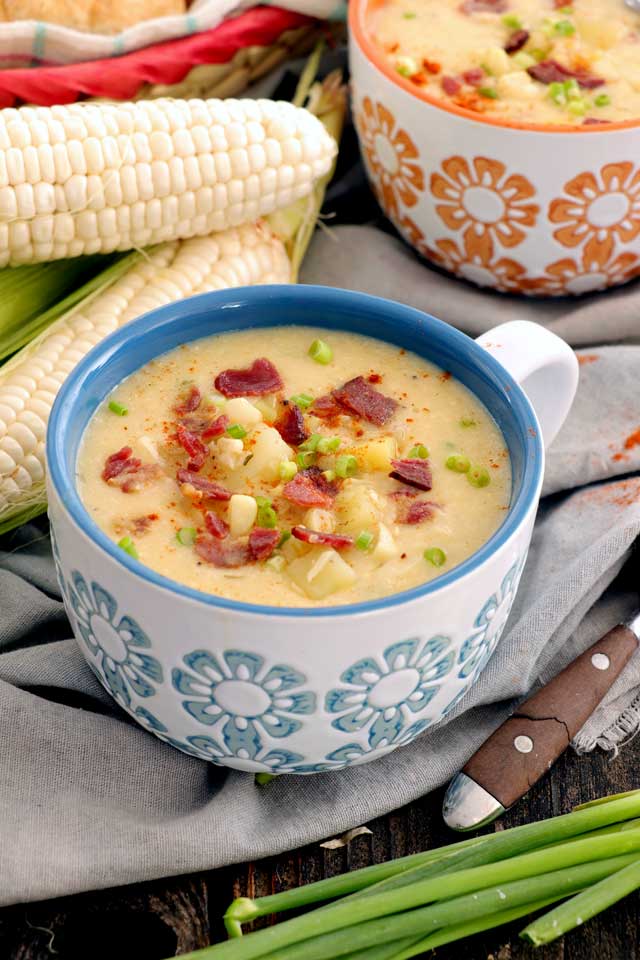 Corn Chowder with Potato and Bacon