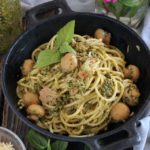 Pesto Pasta with Tuna and Mushrooms