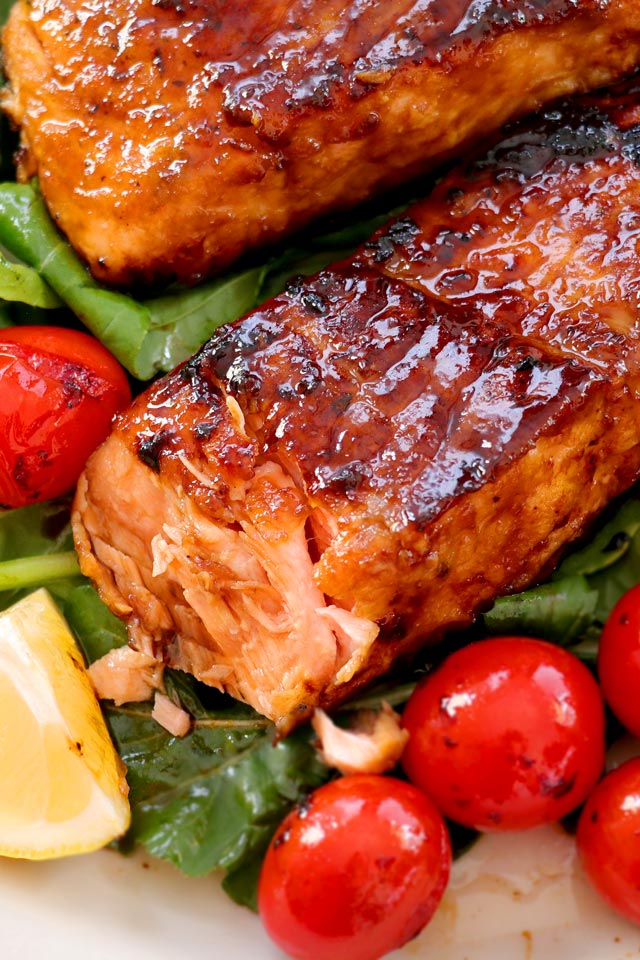 Pan-Seared Flaky Honey Glazed Salmon