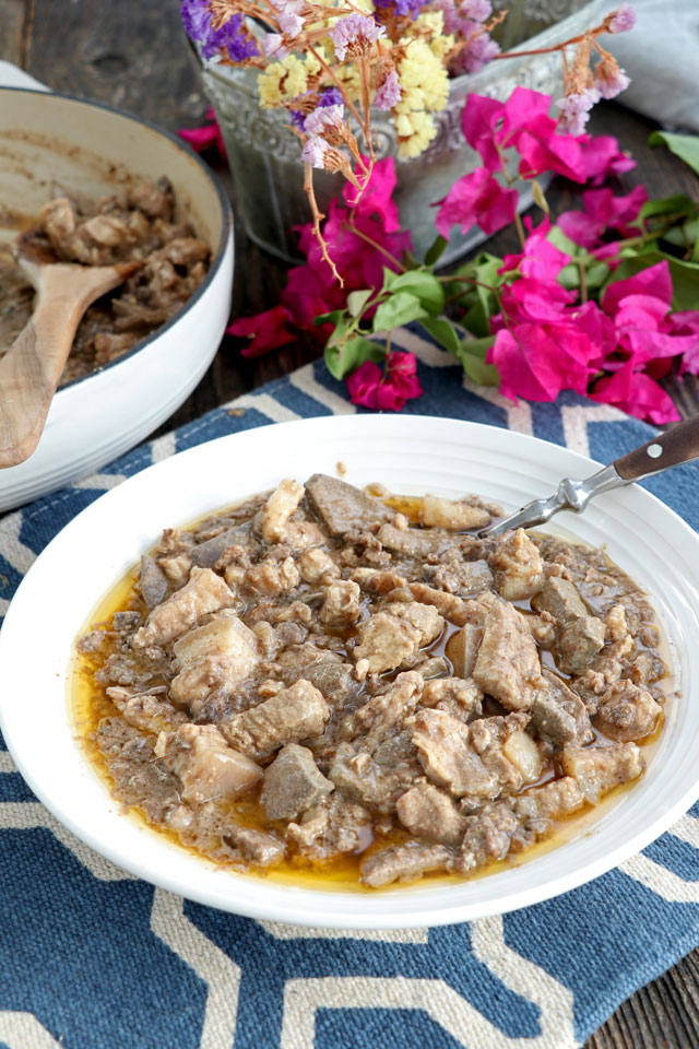 Kilayin with pork lungs, meat and liver