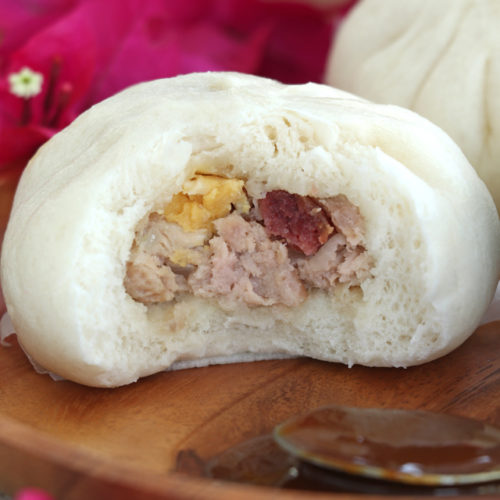 Siopao Bola-Bola with salted egg and Chinese sausage